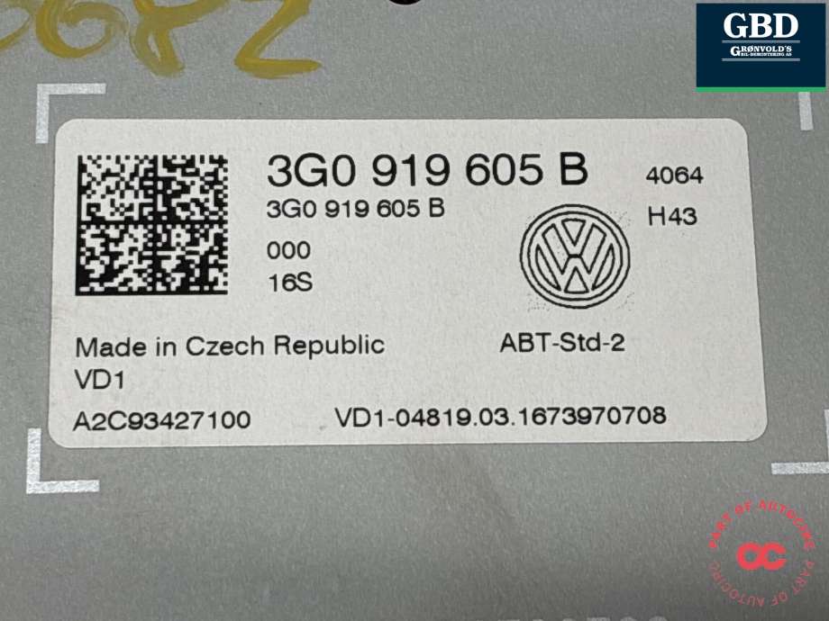 Bilstereo navigasjon til VW Passat 2015-2019 (Fase 1) (B8) (B8) (3G0 919 605 B|)