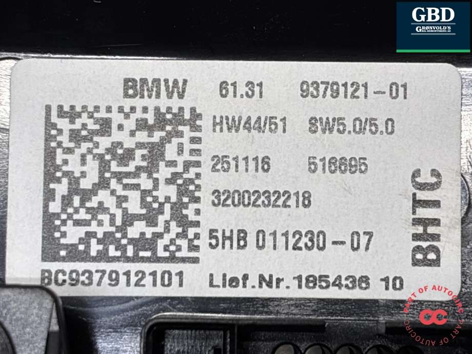 Varmeapparat betjening til BMW i3 2013-2022 (61 31 5 A0A 3F6|61 31 5 A0A 3F7|5HB 011230-07)