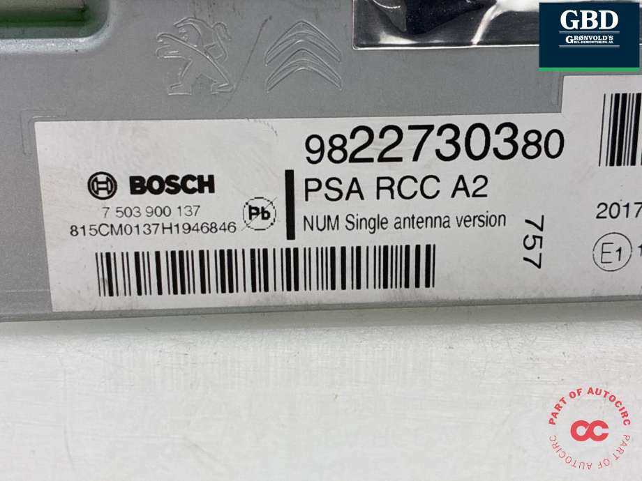 Bilstereo til Toyota Proace 2016-->> (Type II)  (SU001A7199|9822730380|)