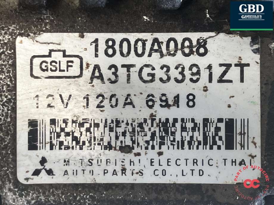 Dynamo diesel til Mitsubishi L200 2006-2015 (Type IV)  (1800A008|)