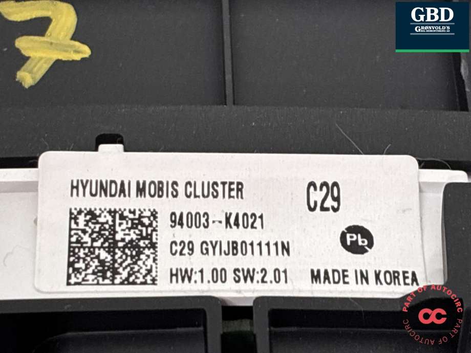 Instrumentpanel til Hyundai Kona 2017-2021 (Type I, Fase 1) (94003K 4030|)
