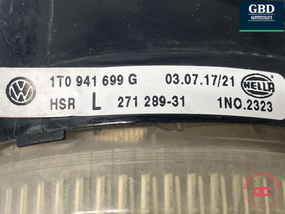 Tåkelykt venstre foran til VW Tiguan 2007-2011 (Type I, Fase 1)  (HELLA|6C0 941 699|1T0 941 699 G|271 289-31)