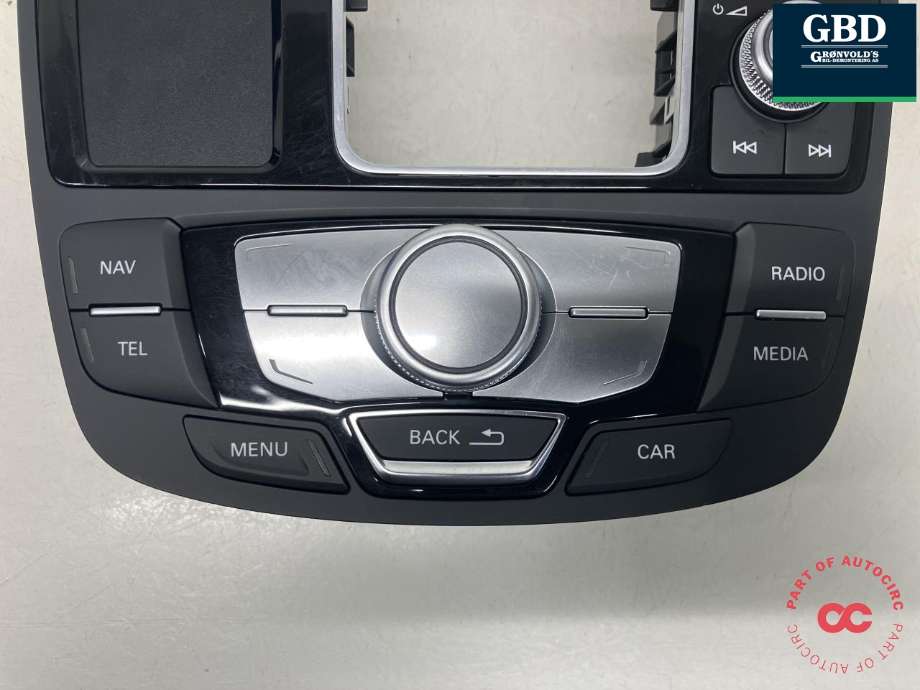 Bilstereo navigasjon betjeningspanel til Audi A6 2014-2018 (Type IV, Fase 2) (C7) (C7) (4G1 919 610 F|)
