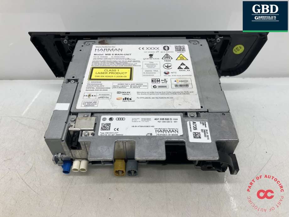 Bilstereo navigasjon spiller til Audi A6 2014-2018 (Type IV, Fase 2) (C7) (C7) (4G1 035 020 D|)