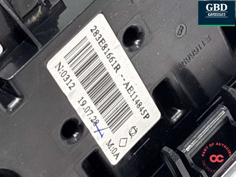 Varmeapparat betjening til Renault Zoe 2019-->> (Fase 2)  (275100936R|)