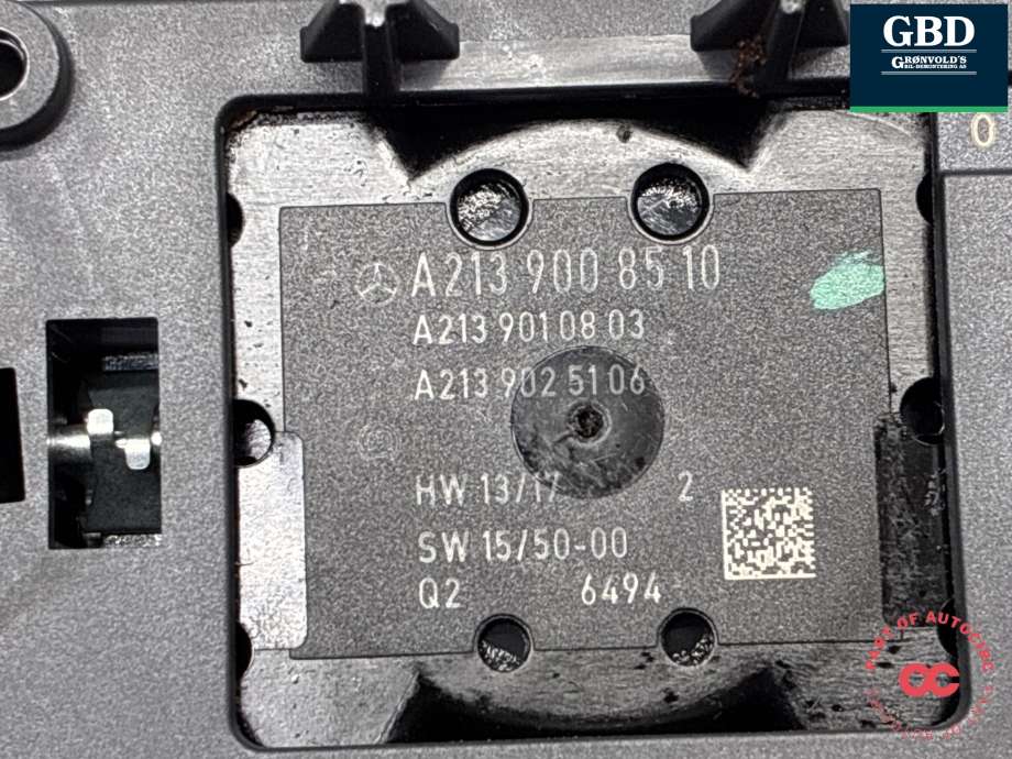 Bilstereo betjeningspanel til Mercedes E-Klasse 2016-2023 (W213) (W213) (A 213 900 85 10|)