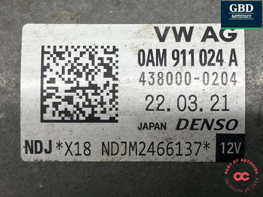 Starter til VW Polo 2017-2021 (Type VI, Fase 1) (0AM 911 024 A|0AM 911 024 AX|)