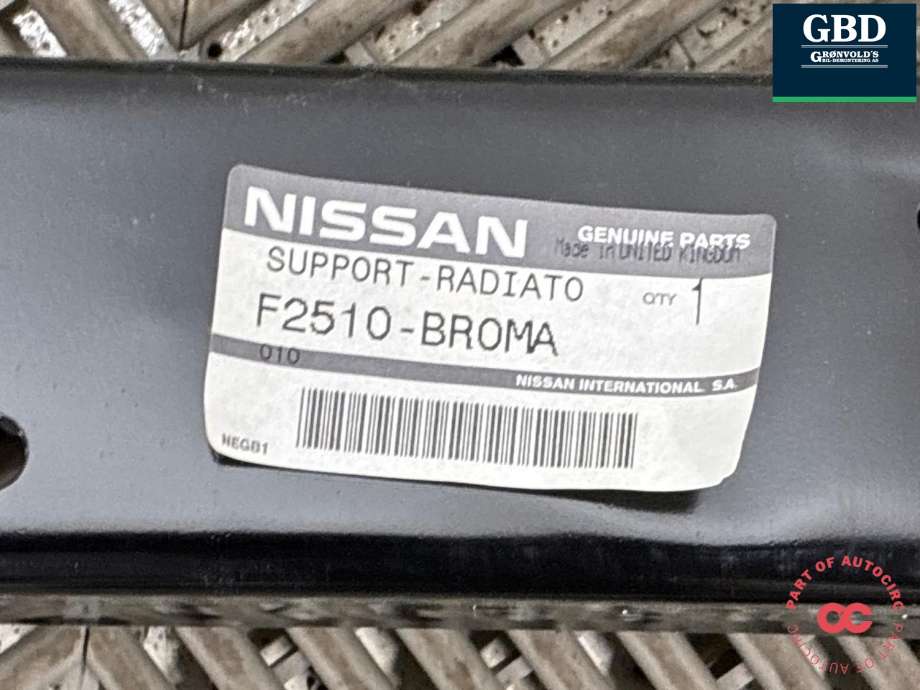 Frontplate øvre til Nissan Qashqai 2007-2010 (Type I, Fase 1)  (F2510-BR0MA|)