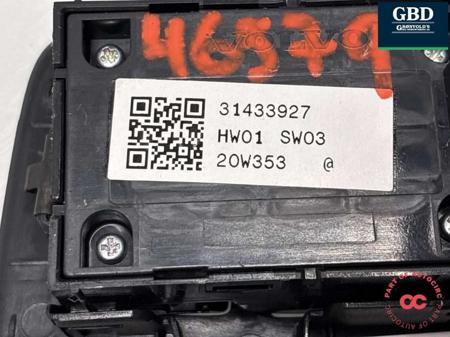 Bryter ruteheis førerdørspanel til Volvo XC90 2015-2025 (Type II)  (31433927|)