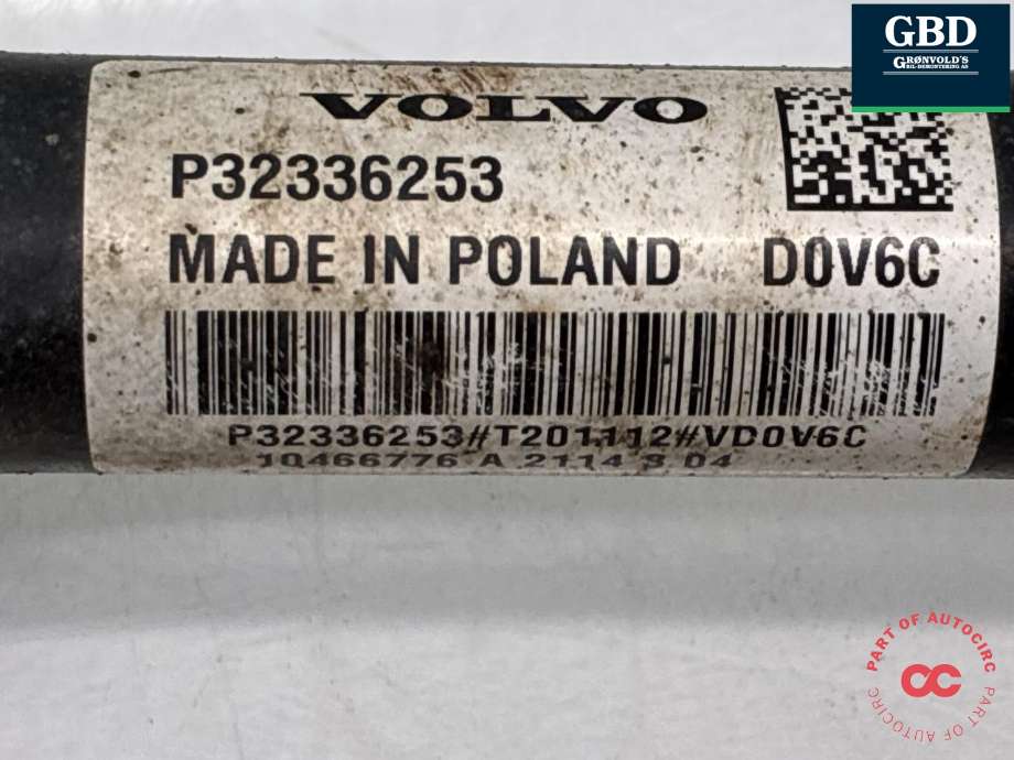 Drivaksel venstre foran, bensin/automat til Volvo XC90 2015-2025 (Type II)  (36010583|)