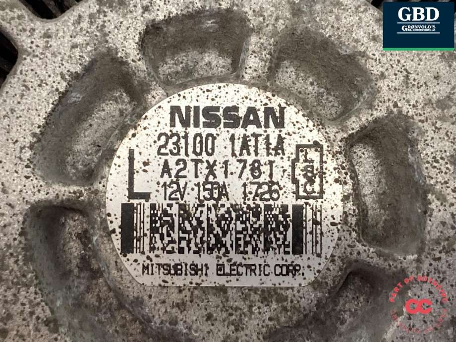 Dynamo diesel til Nissan Navara 2010-2015 (Fase 2) (D40) (D40) (231001AT1A|)