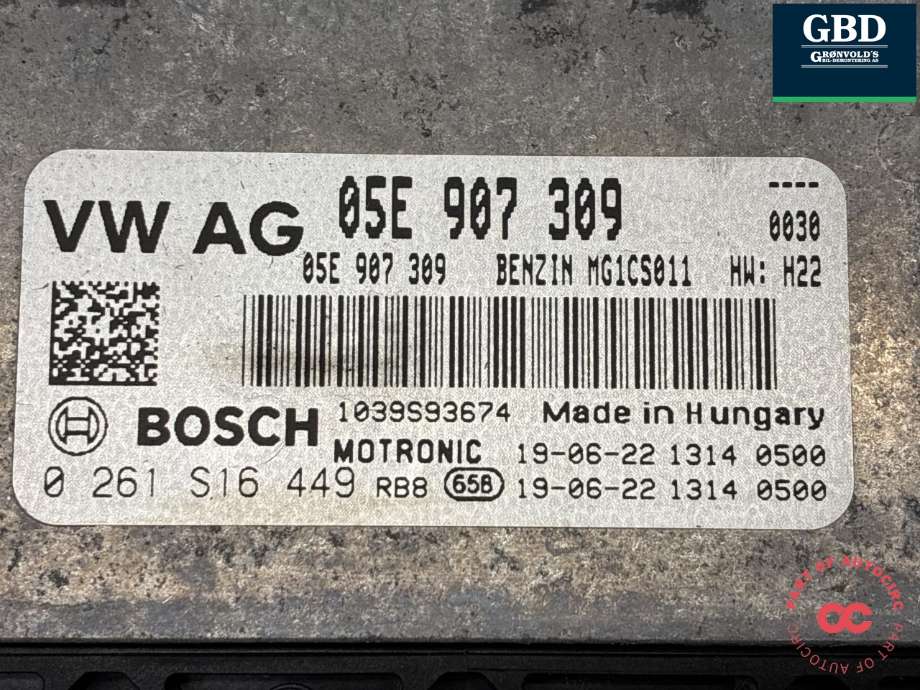 Styreenhet motor til VW Golf VII 2017-2020 (Fase 2) (05E 906 018 AL|05E 906 018 AL 5G0|05E 907 309)