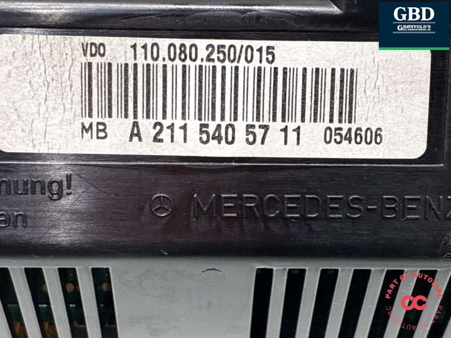 Instrumentpanel til Mercedes E-Klasse 2002-2006 (Fase 1) (W211) (W211) (A 211 540 74 11|A 211 540 36 11|)