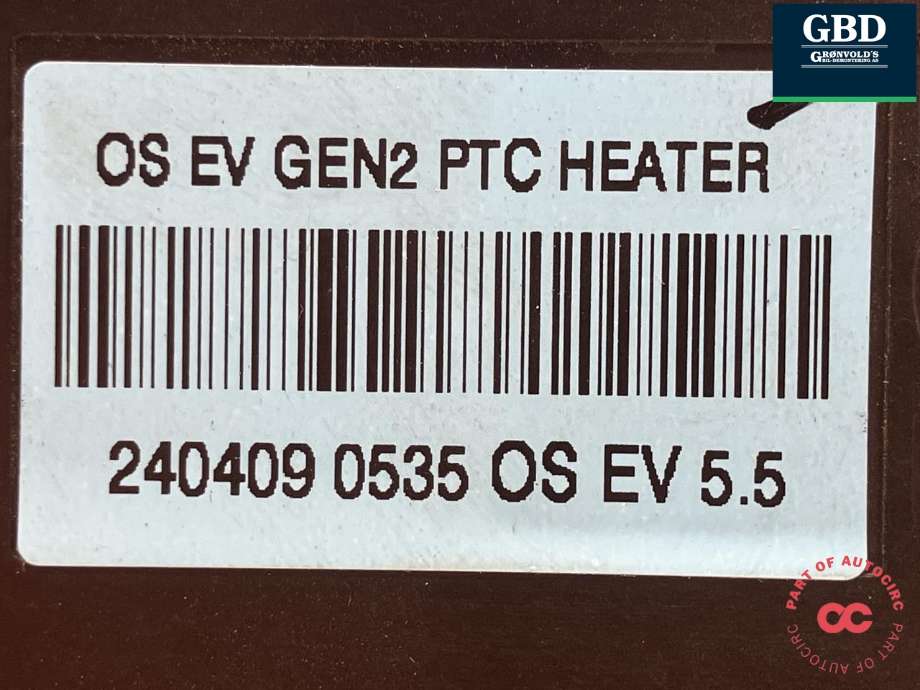 Varmeapparat PTC-heater til Hyundai Kona 2017-2021 (Type I, Fase 1)  (97191K4000|)