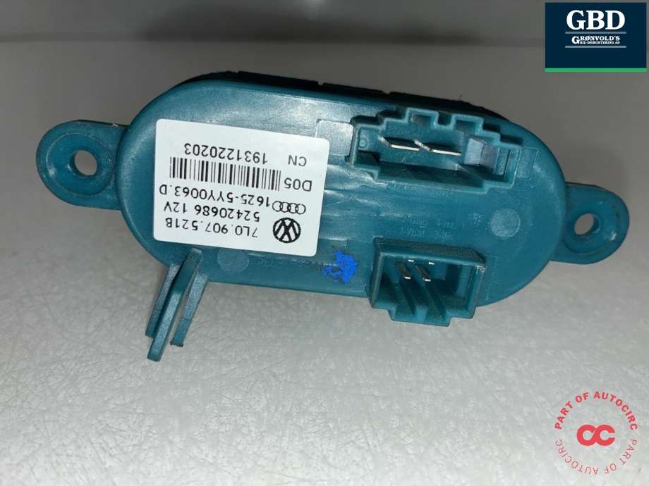 Varmeapparat motstand til VW Transporter / Caravelle 2009-2015 (Fase 2) (T5) (T5) (7L0 907 521 B|)