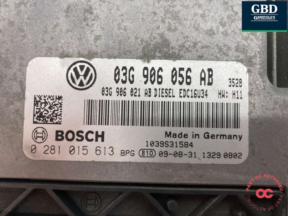 Styreenhet motor til VW Caddy 2004-2010 (Type III, Fase 1) (03G 906 056 AB|)