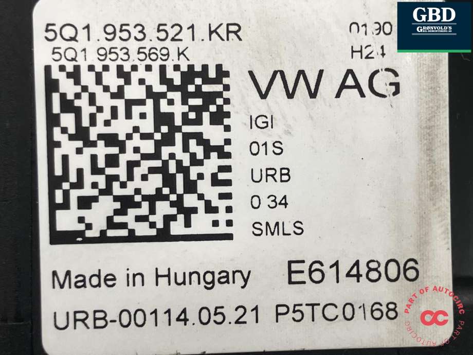 Bryter combi til VW Tiguan 2020-->> (Type II, Fase 2) (5Q1 953 521 KR|5Q1 953 521 KR IGI|)