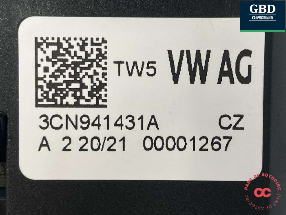 Bryter lys til VW Tiguan 2020-->> (Type II, Fase 2)  (3CN 941 431 A  WZU|)