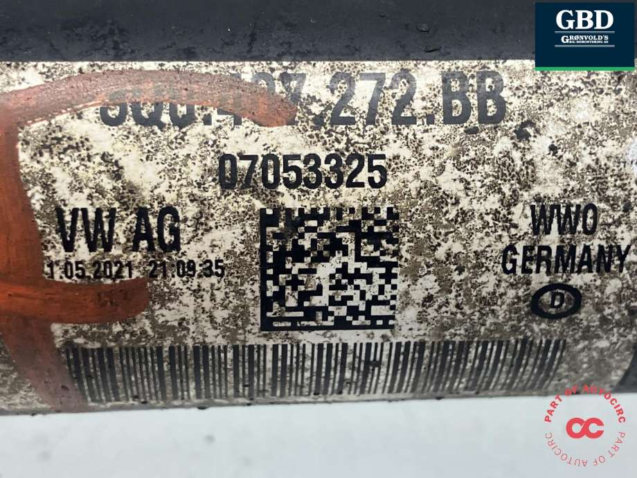 Drivaksel høyre foran, diesel/automat til VW Tiguan 2020-->> (Type II, Fase 2) (3Q0 407 272 BB|3Q0 407 762 JX|)