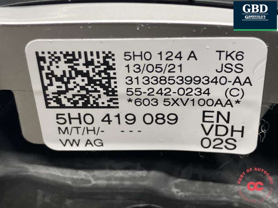 Ratt til VW Tiguan 2020-->> (Type II, Fase 2)  (5H0 419 089 EN|5H0 419 089 GT VDH|5H0 419 089 EN VDH)