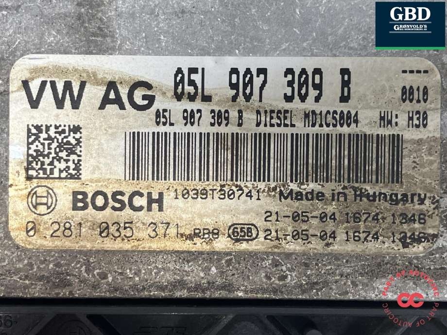 Styreenhet motor til VW Tiguan 2020-->> (Type II, Fase 2)  (05L 906 022 N|05L 906 022 N  550|)