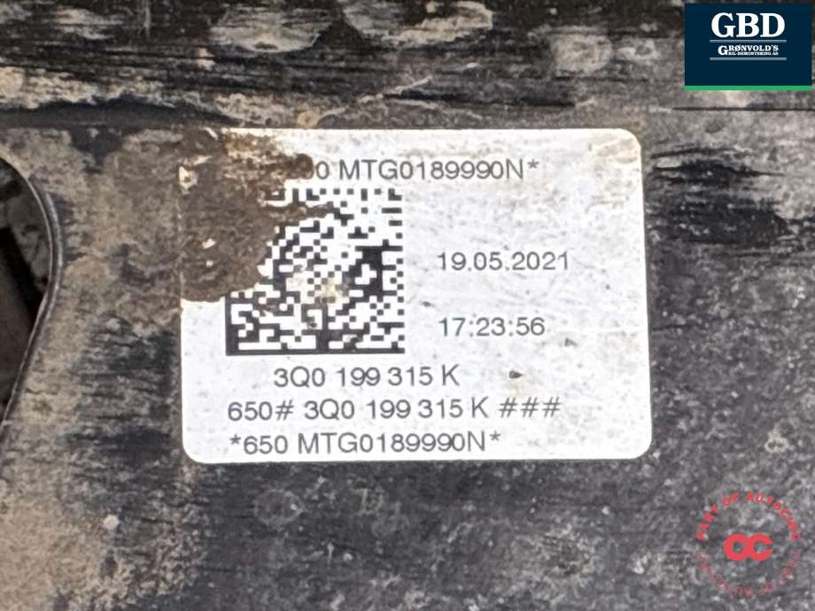 Travers foran hoved til VW Tiguan 2020-->> (Type II, Fase 2)  (5WA 199 315 F|3Q0199315K|)