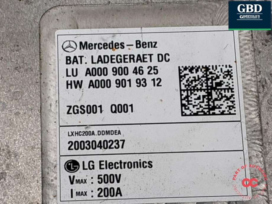 Batterilader (OBC - On Board Charger) til Mercedes EQC 2019-->> (A 000 900 53 35|A 000 900 46 25|)