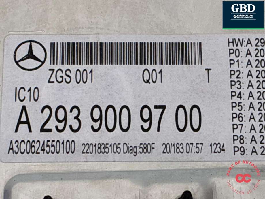 Styreenhet diverse til Mercedes EQC 2019-->>  (A 293 900 16 01|A 293 900 97 00|)