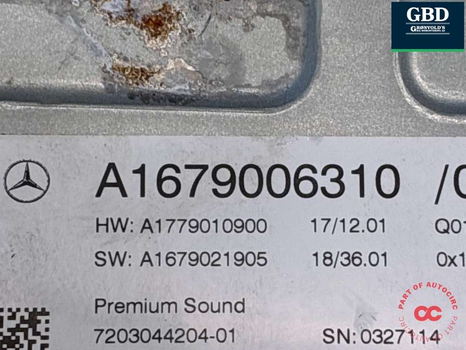 Bilstereo forsterker til Mercedes EQC 2019-->>  (A 167 900 82 15|A 167 900 82 15 80|)