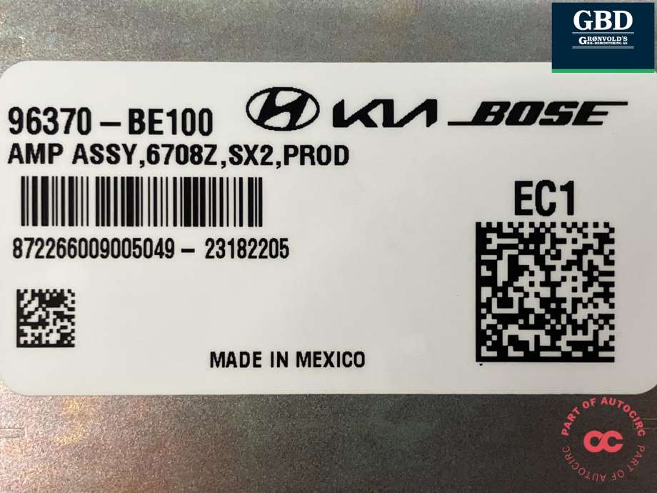Bilstereo forsterker til Hyundai Kona 2024-->> (Type II)  (96370BE100|)