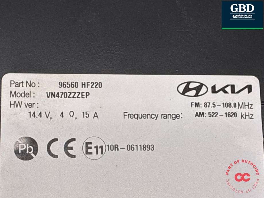Bilstereo navigasjon spiller til Hyundai Kona 2024-->> (Type II) (96560HF220|)