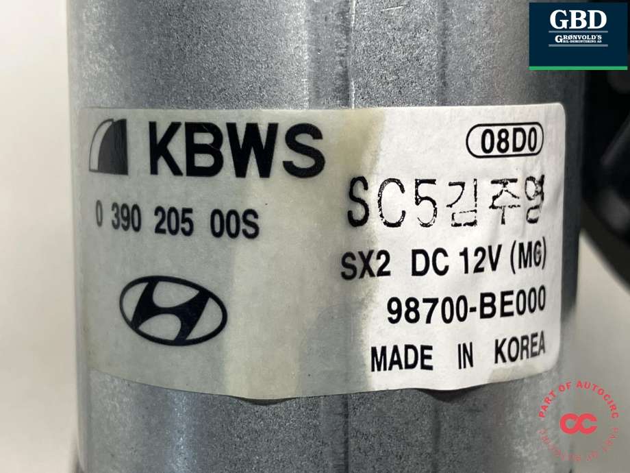Viskermotor bakrute til Hyundai Kona 2024-->> (Type II)  (98700BE000|)