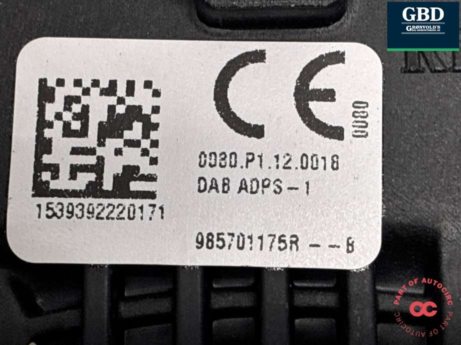 Airbag rattpute til Renault Kadjar 2015-->>  (985700230R|985701175R|)