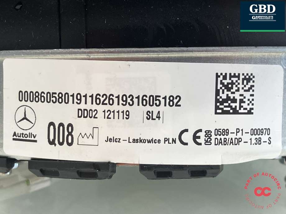 Airbag rattpute til Mercedes Sprinter 2018-->> (907/910) (907/910) (A 000 860 58 01 9116|)