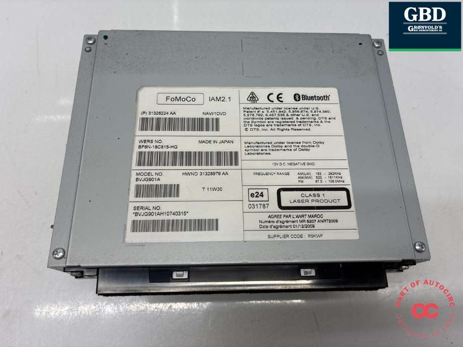 Bilstereo CD-veksler til Jaguar XF 2008-2015 (X250) (X250) (C2D33752| CF6N18C815HF|C2D23065| BF6N18C815HG|31326224AA)