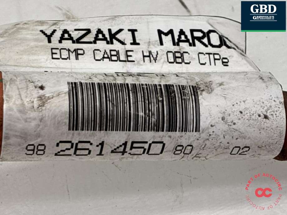 Kabel høy volt (HV) elbil til Toyota Proace 2016-->> (Type II) (98 261450 80|)