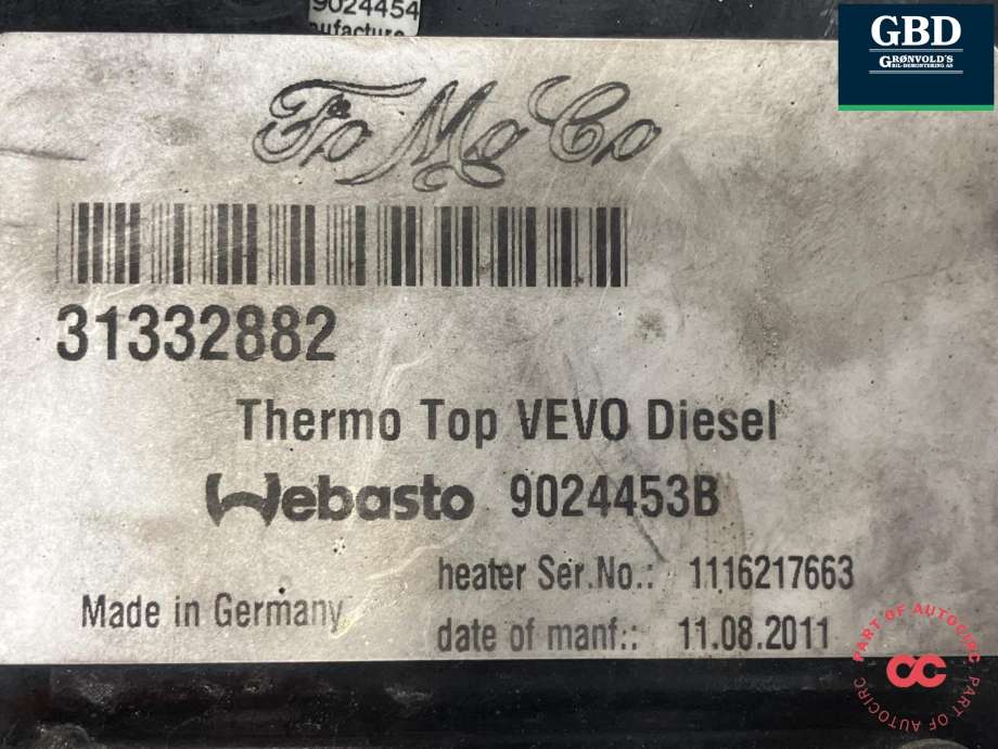Dieselvarmer til Volvo XC60 2008-2013 (Type I, Fase 1) (31497380|)