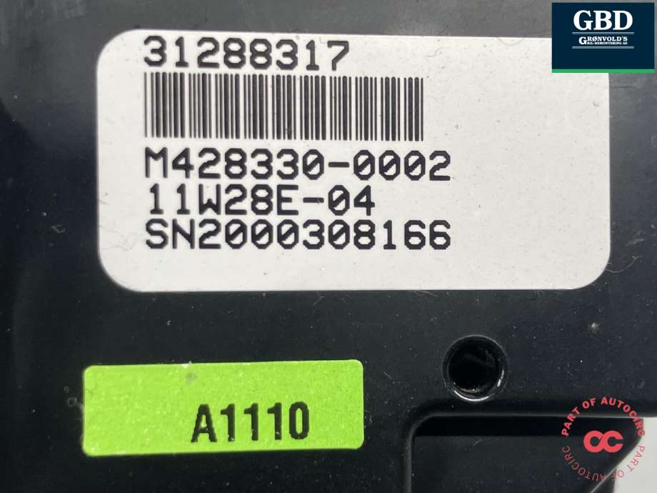Varmeapparat betjening til Volvo XC60 2008-2013 (Type I, Fase 1) (31398065|)