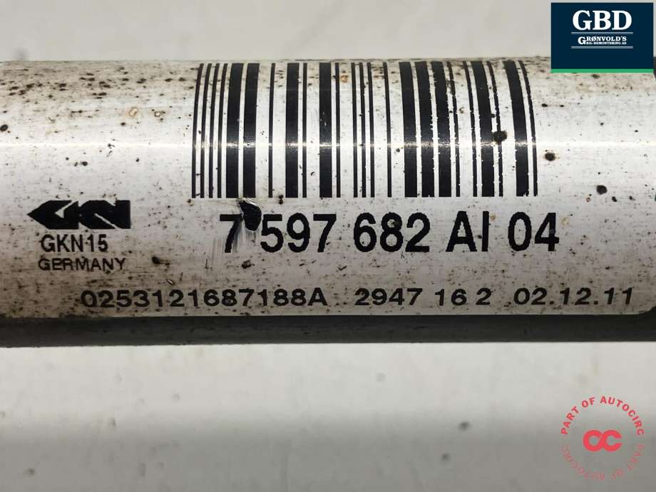 Drivaksel høyre bak, diesel/automat til BMW 1-Serie 2004-2011 (E81/E82/E87/E88) (E81/E82/E87/E88) (33 20 8 680 348|)