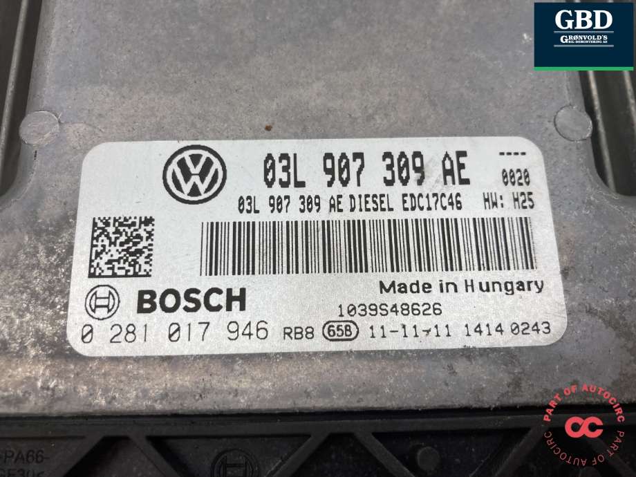 Styreenhet motor til VW Tiguan 2011-2016 (Type I, Fase 2) (03L 906 018 FQ 5N0|)