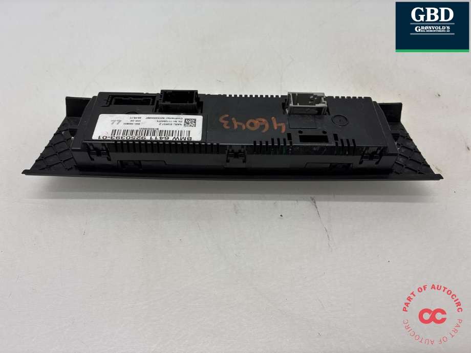 Varmeapparat betjening til BMW 3-Serie 2005-2011 (E90/E91/E92/E93) (E90/E91/E92/E93) (64 11 9 292 262|)