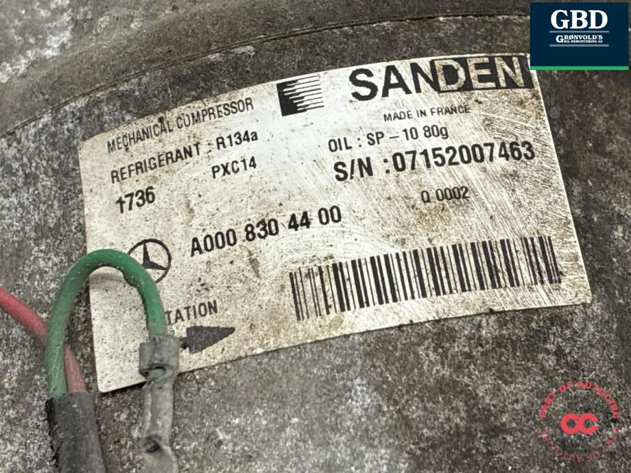 Aircondition kompressor til Mercedes C-Klasse 2014-2018 (Fase 1) (W205) (W205) (A 000 830 30 02|A 003 230 69 11|)