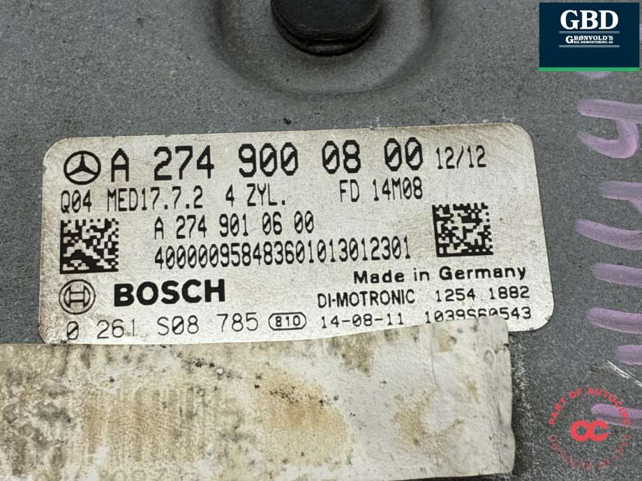 Styreenhet motor til Mercedes C-Klasse 2014-2018 (Fase 1) (W205) (W205) (A 274 900 29 00|A 274 900 08 00|)