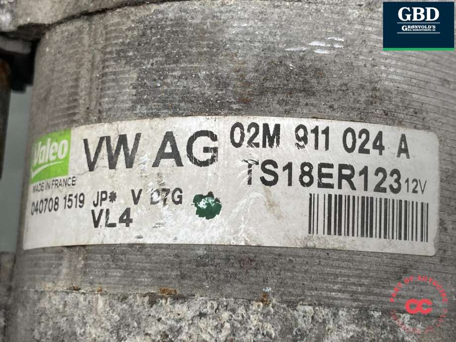 Starter diesel til VW Tiguan 2007-2011 (Type I, Fase 1)  (02M 911 024  X|02M 911 024 P  | 02M 911 024 PX|)