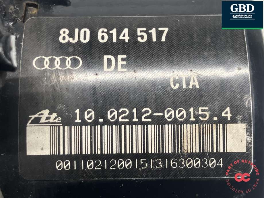 ABS sentral til Audi TT 2006-2014 (Type II) (ATE|8J0 614 517|8J0 614 517 BEF|10.0212-0015.4)