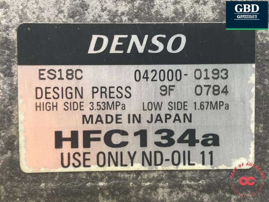 Aircondition kompressor hybrid til Toyota Prius 2004-2009 (Type II) (COMBI) (COMBI) (DENSO|8837047010|042000-0193|)