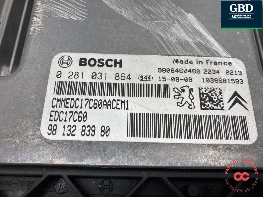 Styreenhet motor til Peugeot Partner 2015-2019 (Type II, Fase 2)  (16 136 452 80|)