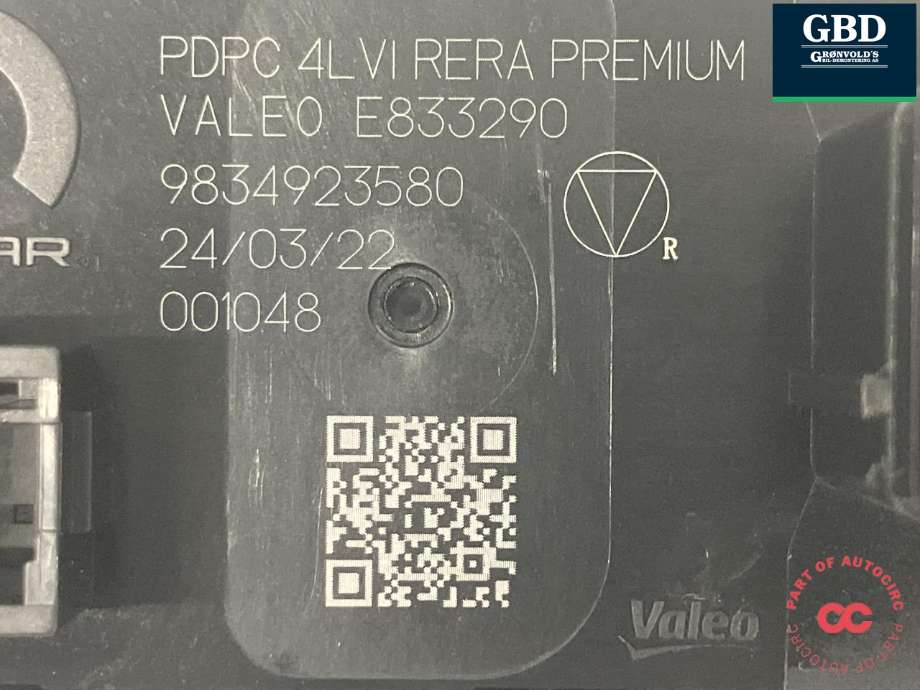 Bryter ruteheis førerdørspanel til Peugeot e-3008 2023-->> (98 349 235 80|)