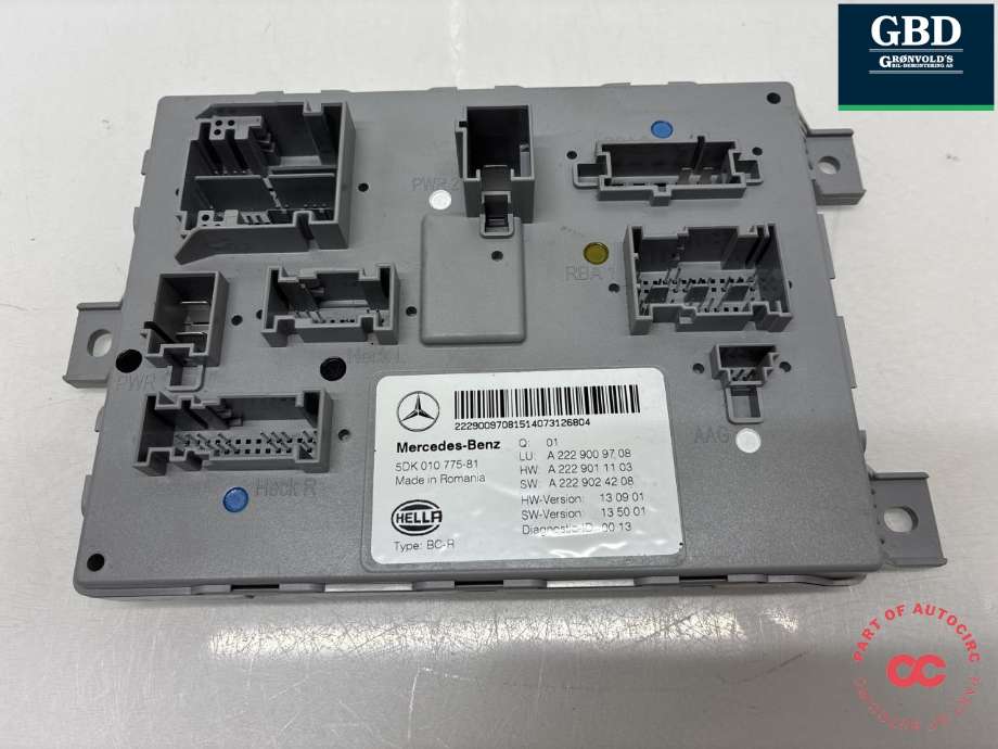 Styreenhet (SAM - Signal Acquisition Module) til Mercedes C-Klasse, 2014-2018 (Fase 1) (W205) (W205) (A 222 900 59 14)