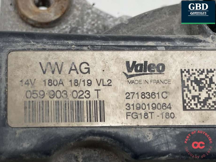 Dynamo diesel til VW Amarok 2016-2022 (Type I, Fase 2)  (VALEO|059 903 023 T|059 903 023 TX|)